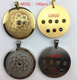 image-Foreign trade spot wholesale 304 titanium gold negative ion germanium stone health care magnet energy pendant jewelry diamond pendant