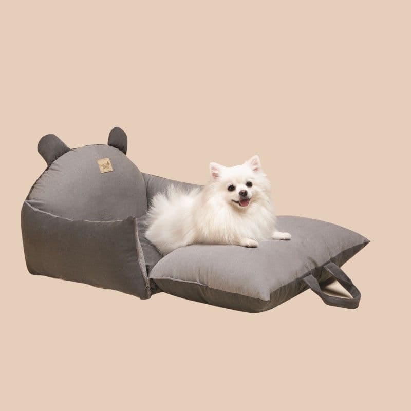 image-Pet Dog and Cat Kennel Safety Seat - Foldable Small/Medium - Dark Gray
