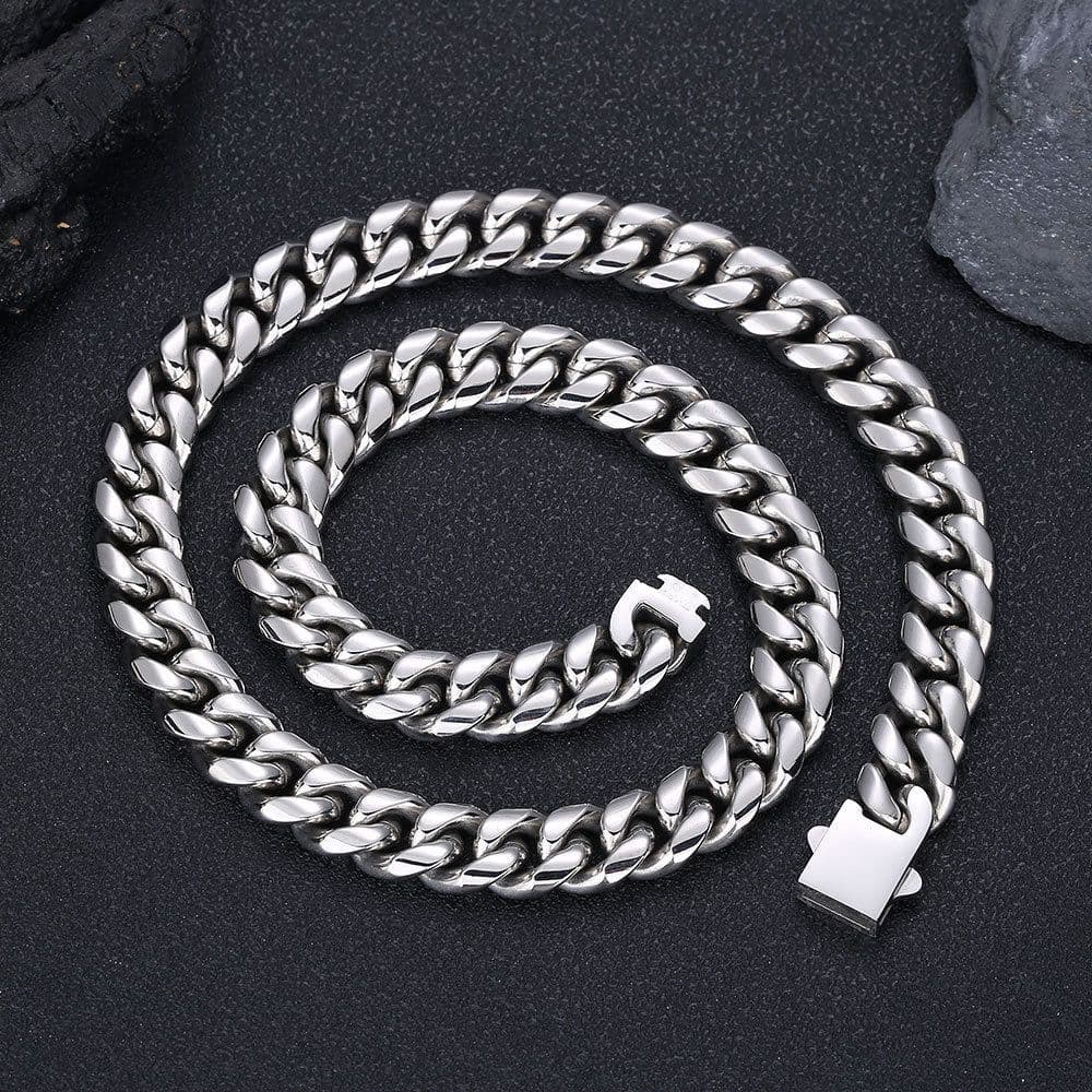 image-Stainless Steel Cuban Chain Necklace - Gold 6mm