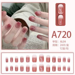 image-Autumn and winter gentle, sweet and pure desire INS style manicure wear nail polish girl whitening printed ice transparent fake nail polish