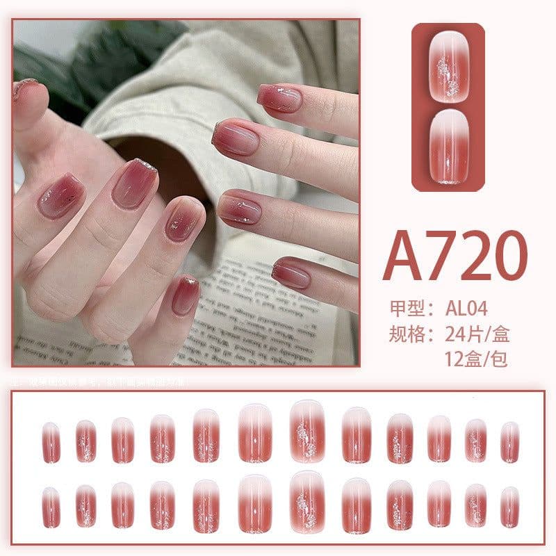 image-Autumn and winter gentle, sweet and pure desire INS style manicure wear nail polish girl whitening printed ice transparent fake nail polish