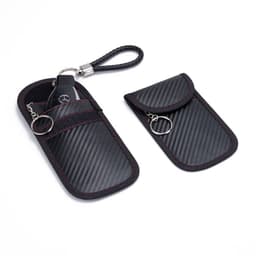 image-RFID Shielding Bag - Anti-Theft Carbon Fiber Key Bag, Black - Unisex