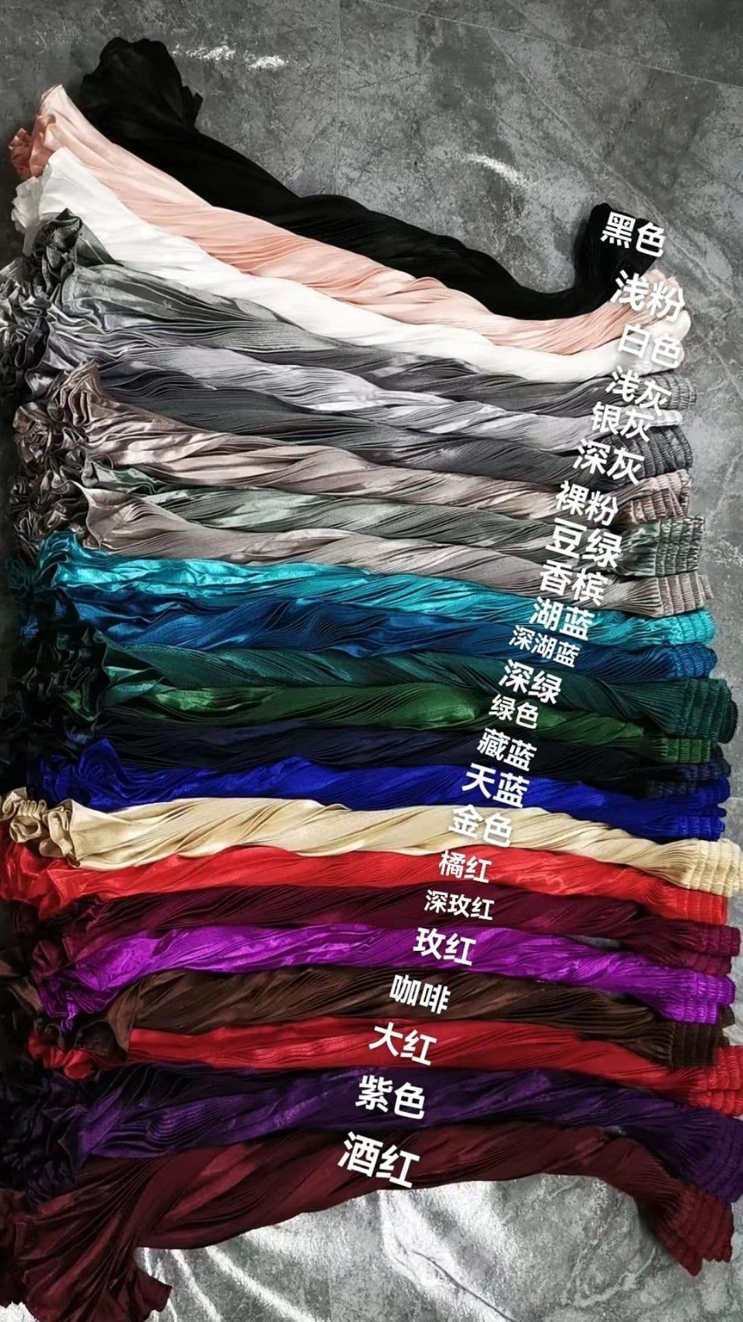 image-European Satin Metallic Pleated Skirt - Long, Elegant, One Size