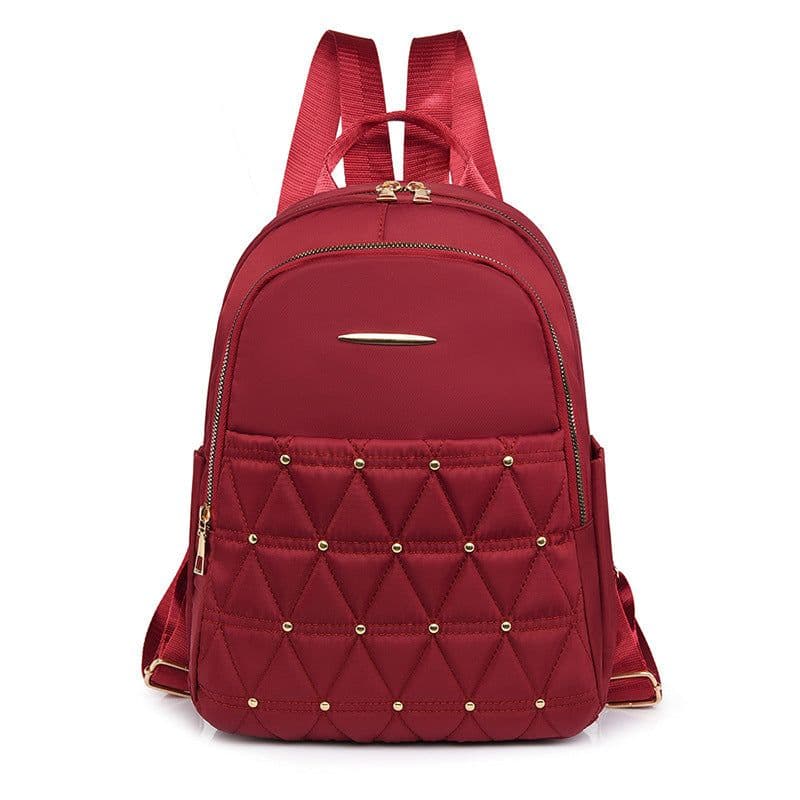 image-Large Capacity Women's Oxford Cloth Rhombus Backpack - Black