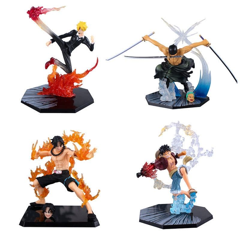 image-Ming Hong One Piece Luffy Ace Sanji Doll Figure Set