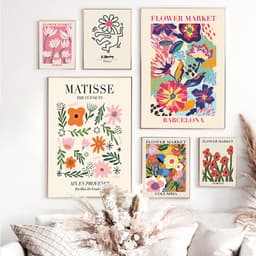 image-Canvas Flower Painting Triptych - Modern 60x90cm
