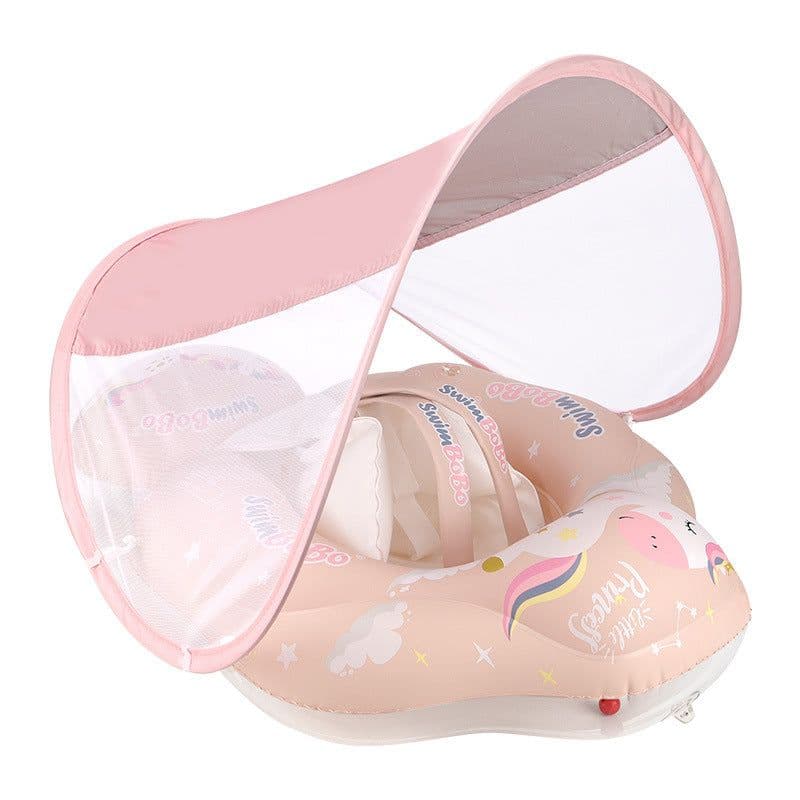 image-Swimbobo baby swimming circle lying circle children's swimming circle armpit circle sunscreen sunshade cross-border pink pony style