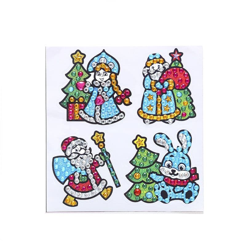image-Douyin Rabbit Year Puzzle Sticker - DIY Crystal Diamond Fridge Decal - Cartoon Style