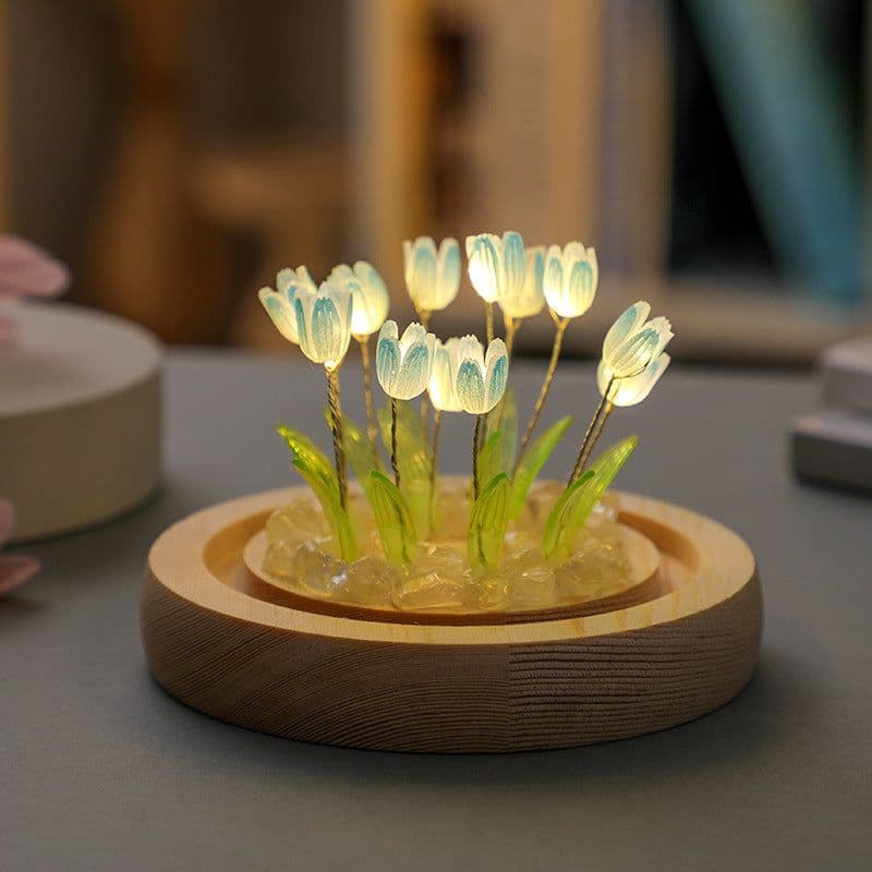 image-Tulip Night Light DIY Material Pack - Glass Desktop Lamp