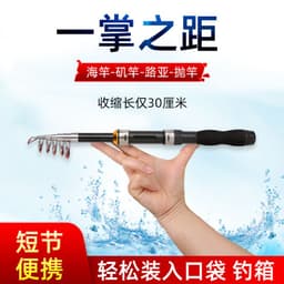 image-Hard-tuned mini sea pole spinning wheel small sea pole super hard short section throwing pole easy to carry
