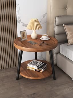 image-Bona Gold Square Coffee Table Round 60cm Black