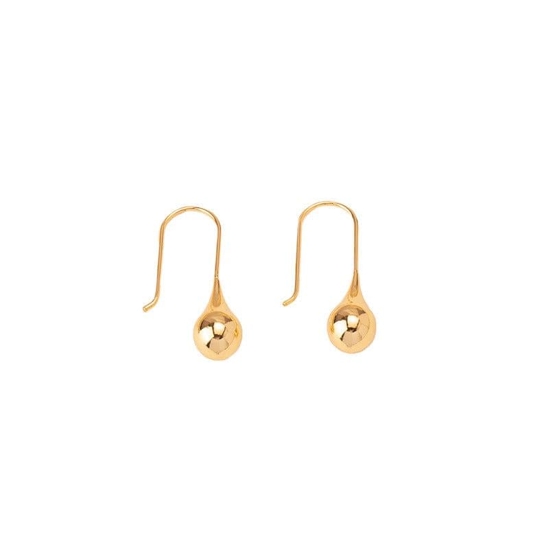 image-European & American Water Drop Earrings - Golden Metallic Hook Jewelry