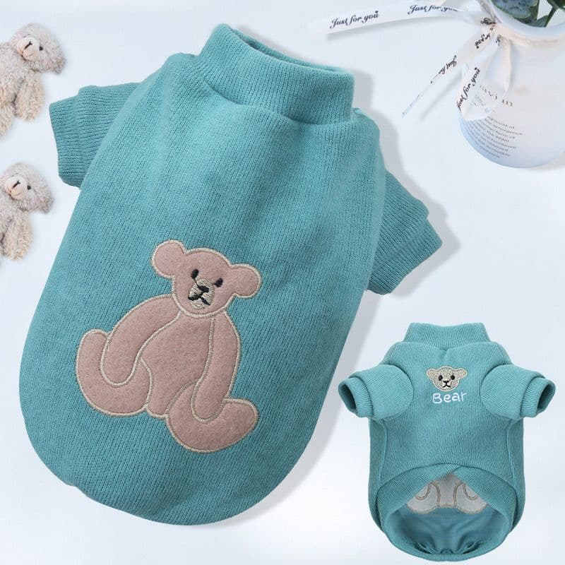 image-Pet Coat For Small And Medium Dogs And Cats Warm Acrylic 2XL Embroidered Bear