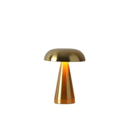 image-Rechargeable Glass Mushroom Night Light - Rose Gold 8"