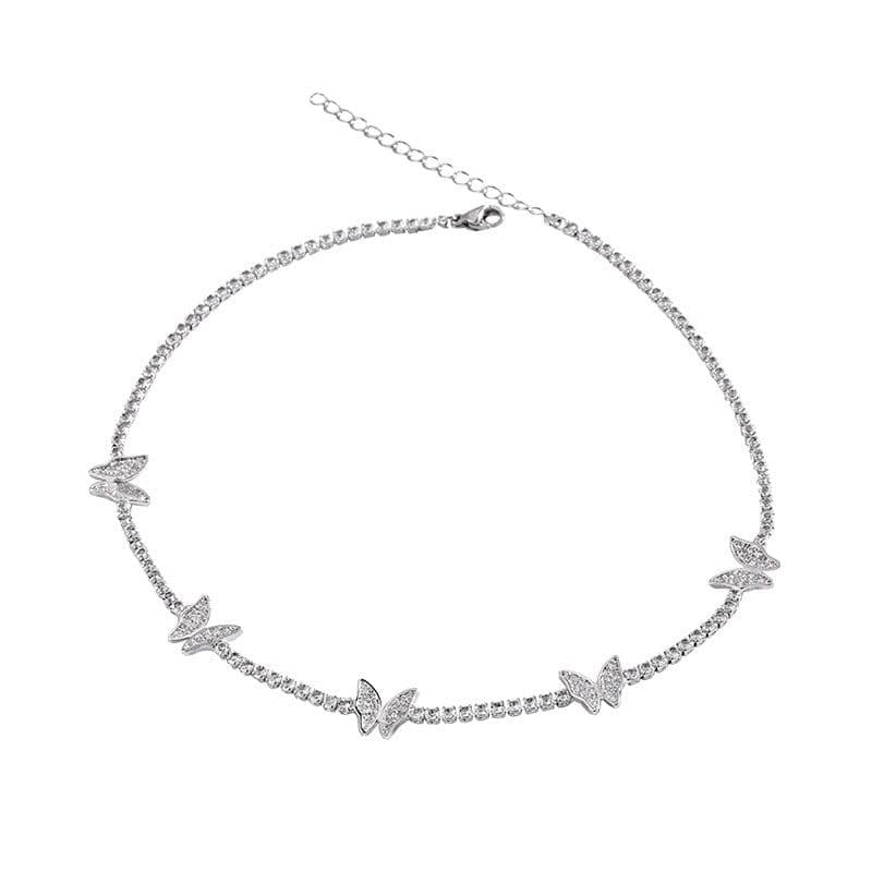 image-Butterfly Choker Necklace - Clavicle Chain
