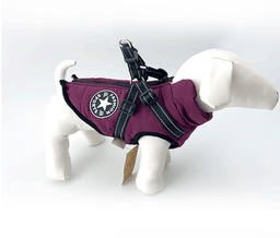 image-Waterproof Bichon Frize Cotton Dog Coat Purple Small