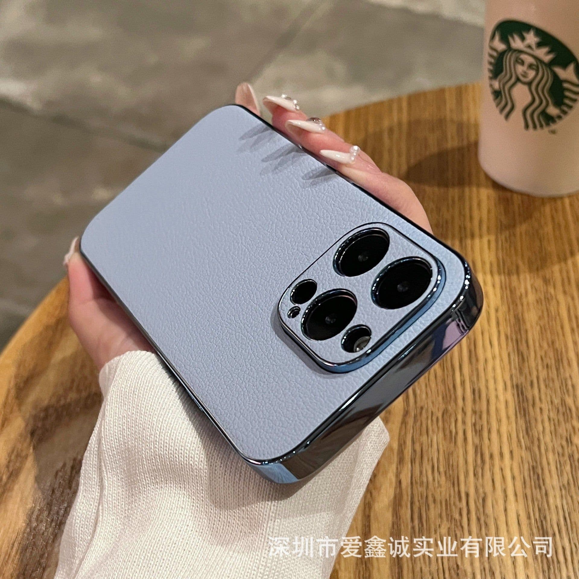 image-High-grade lychee grain leather is suitable for iPhone14promax mobile phone case Apple 13 electroplating all-inclusive protective cover 12