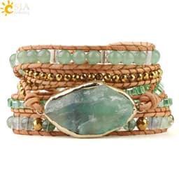 image-Multilayer Bracelet - Green Fluorite Aventurine Beads
