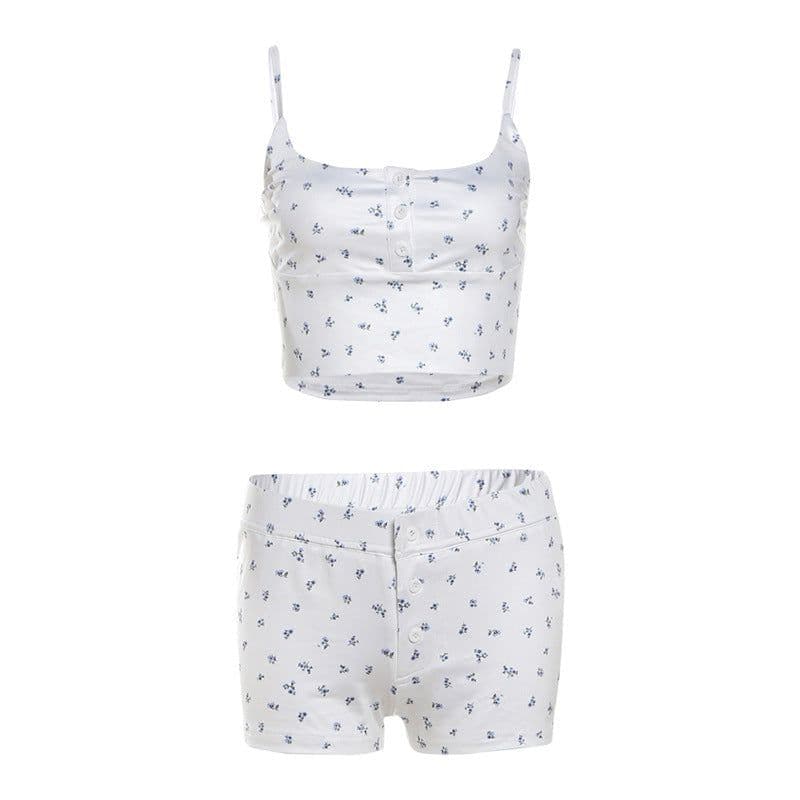 image-Cross-border 2024 European and American style spring new women's clothing solid color slim camisole vest fashion high waist shorts suit women