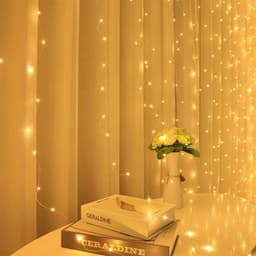 image-Cross-border LED Copper Wire Waterfall Curtain Light String Christmas Wedding Bedroom USB Remote Control Decorative Light with Hook