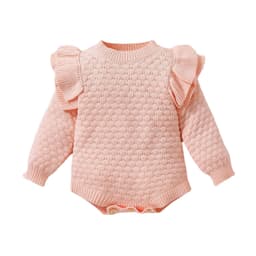 image-Infant Diamond Plaid Long Sleeve Sweater - Pink 90cm