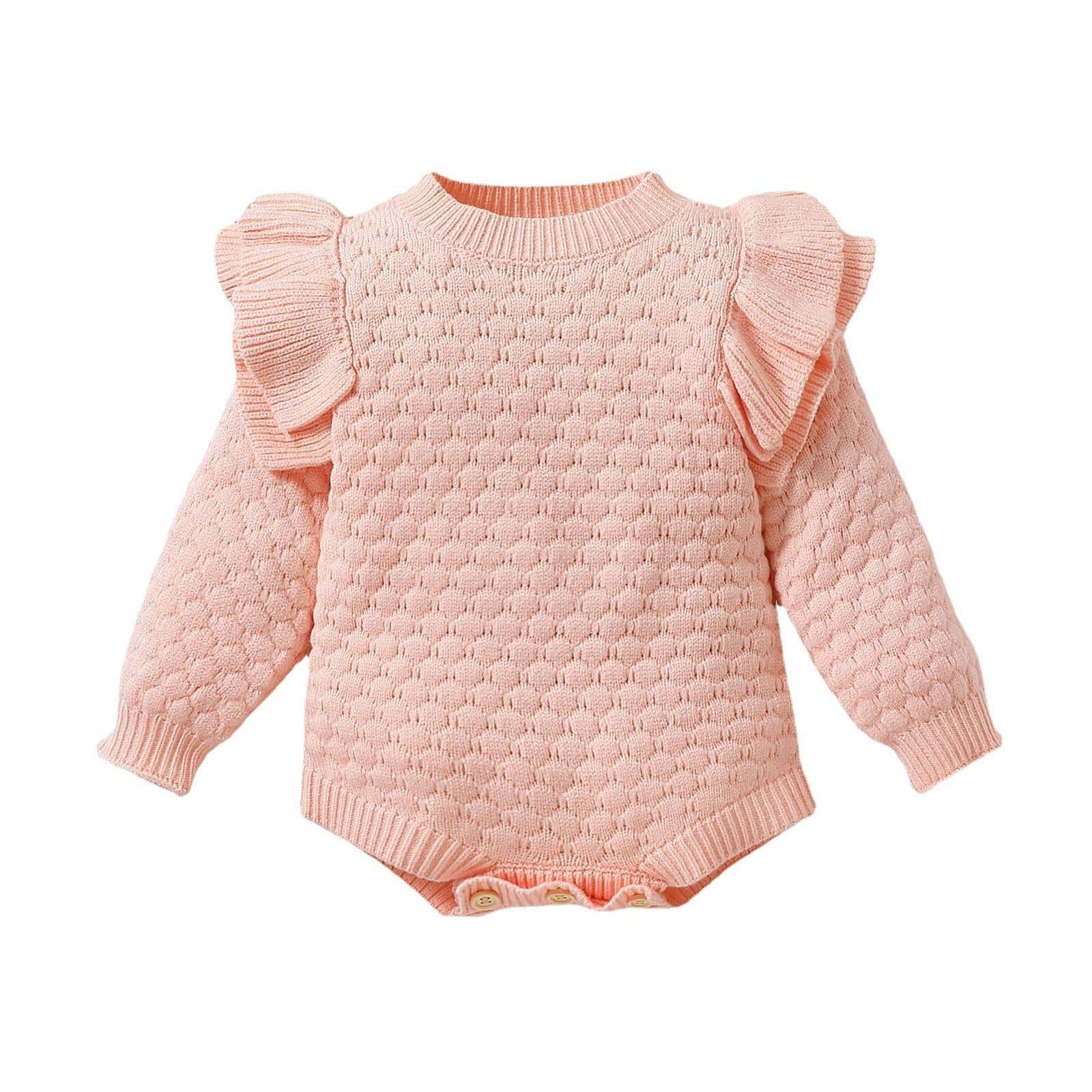 image-Infant Diamond Plaid Long Sleeve Sweater - Pink 90cm
