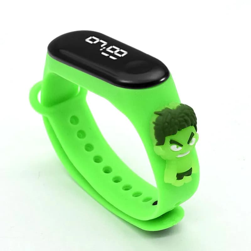 image-Best selling superman bracelet watch LED cartoon doll children's electronic watch student trend fashion swimming waterproof watch