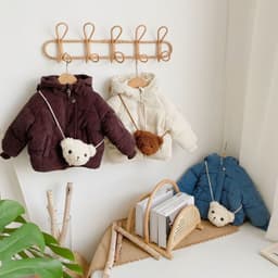 image-Girls Cartoon Hooded Winter Coat - Thickened Cotton - Brown