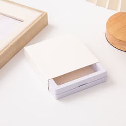 image-Jewelry Ring Storage Box - Orange Cardboard 11x11cm
