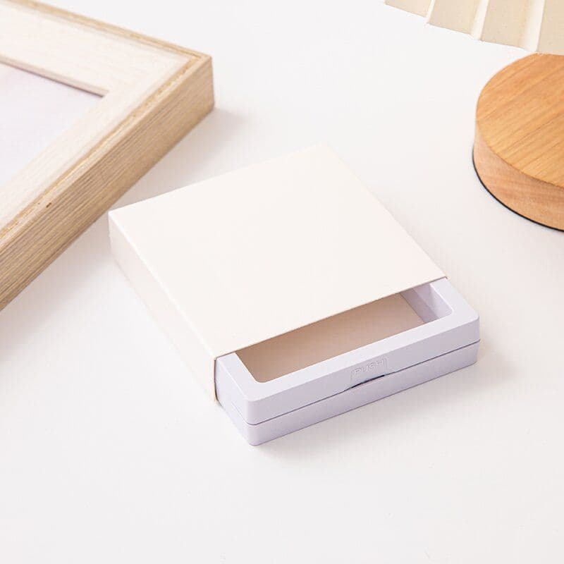 image-Jewelry Ring Storage Box - Orange Cardboard 11x11cm