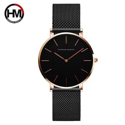image-Hannah Martin 36mm Steel Watch - Rose Gold Minimalist Quartz Ladies