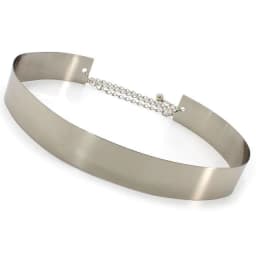 image-Women's Metal Waist Chain Belt - Silver Hollow 3.5cm