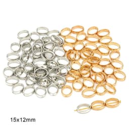 image-DIY Plastic Resin Heart Shape Beads - 25pcs Gold/White/K Set