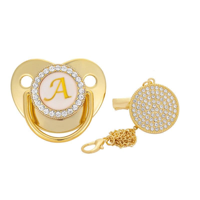 image-Factory direct children's 26-letter gold pacifier weaning artifact baby soothes the mouth