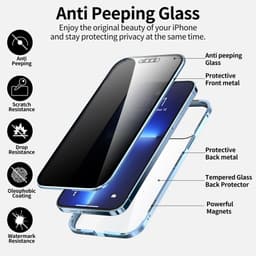 image-Suitable for Apple 13Pro privacy Magneto mobile phone case iPhone13Promax magnetic double-sided glass case