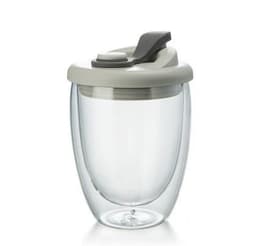 image-Double-Layer Borosilicate Glass Cup - Black 450ml