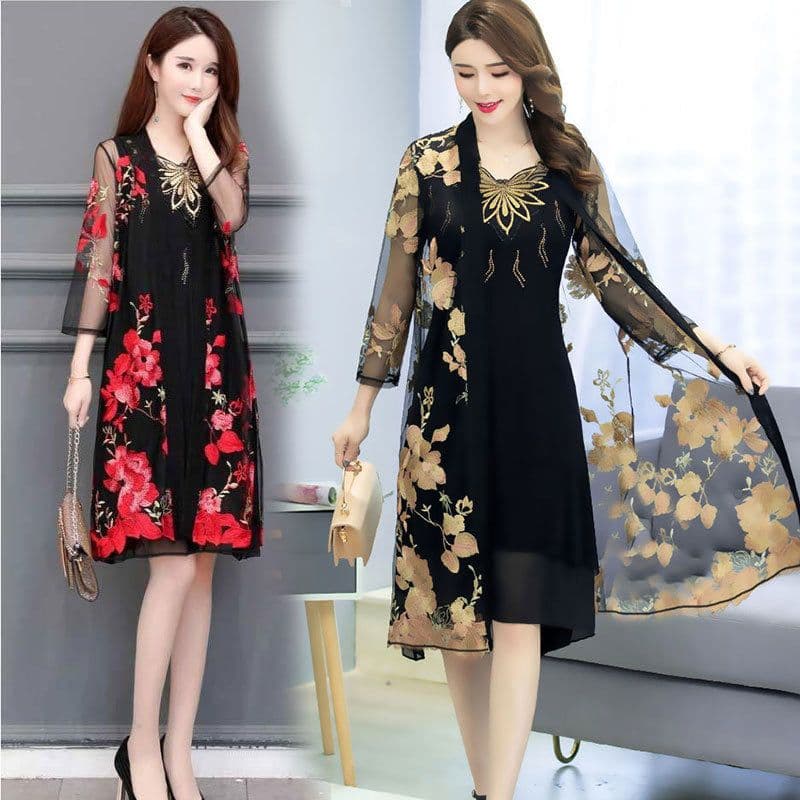 image-Foreign trade 2022 summer new large size women's clothing fat sister 200 catties mesh sunscreen clothing women's mid-length coat thin