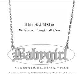 image-Hot-selling DIY customized stainless steel necklace English name number year tag clavicle chain pendant customized
