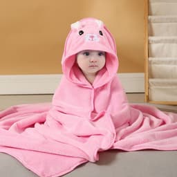 image-Mu Mu Xiong Baby Swaddle Quilt - Elk Coffee Coral Fleece 105cm Newborn
