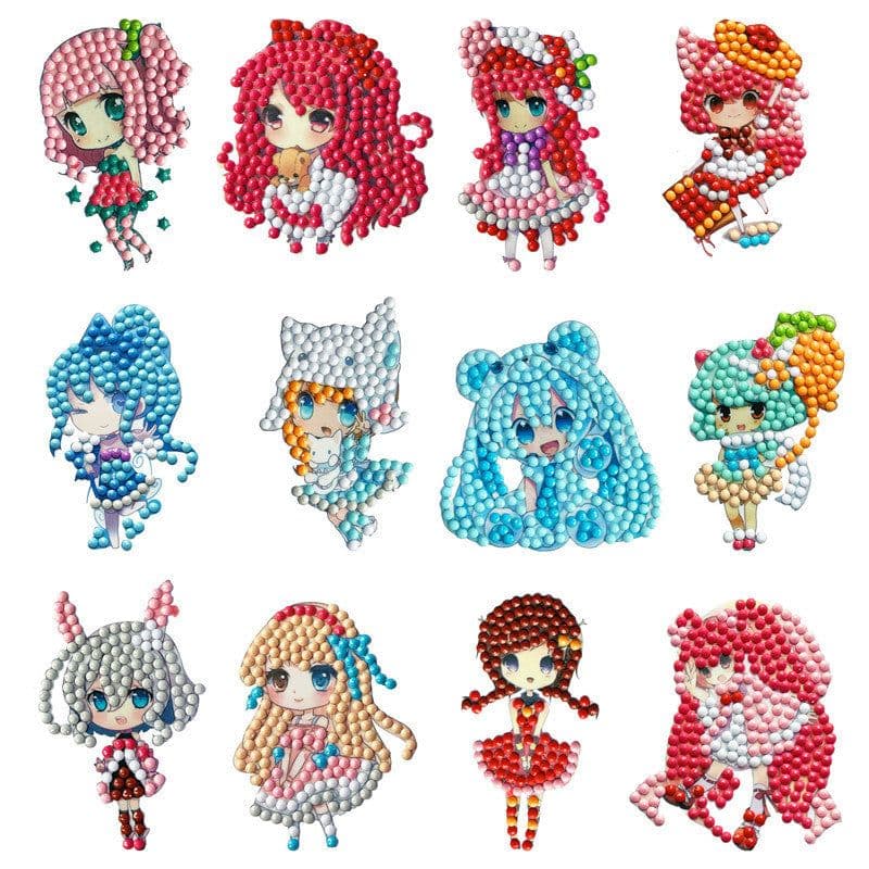image-Douyin Rabbit Year Puzzle Sticker - DIY Crystal Diamond Fridge Decal - Cartoon Style