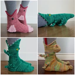 image-Knit Crocodile Floor Socks - Warm High Tube Unisex