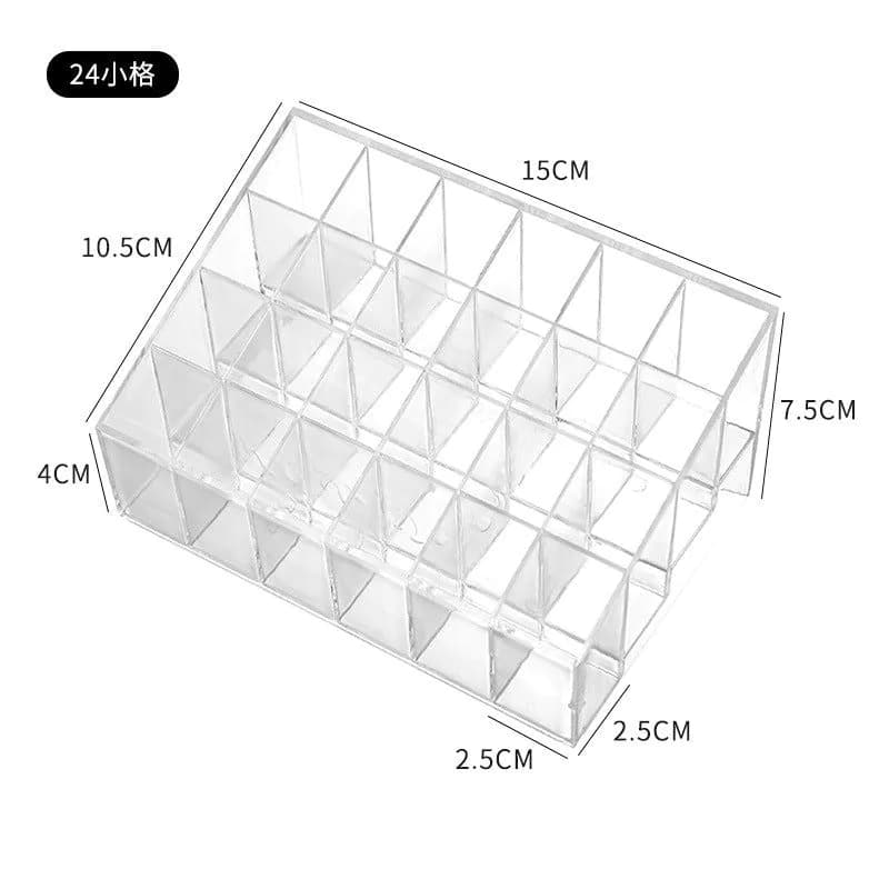 image-Lipstick Storage Rack - 40 Grid Transparent Plastic