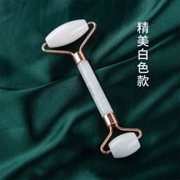 image-Pink crystal roller facial massage stick facial beauty massage plate flower pole double-headed ball full body massager