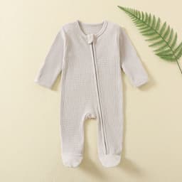 image-KDFN Baby Jumpsuit Long Sleeve Zipper Pale Pink