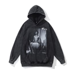 image-Cotton Fleece Hoodie - Kangaroo Pocket Loose Fit XXL