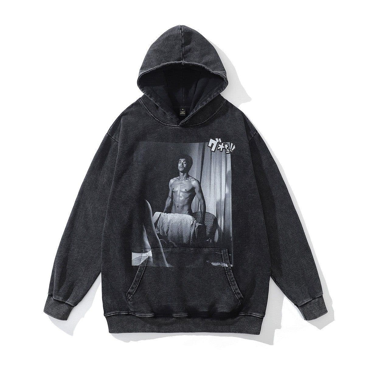 image-Cotton Fleece Hoodie - Kangaroo Pocket Loose Fit XXL