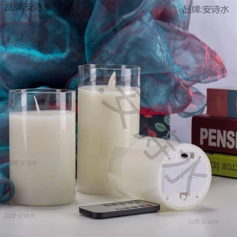 image-Electroplated Glass Candle Holder - LED Simulation