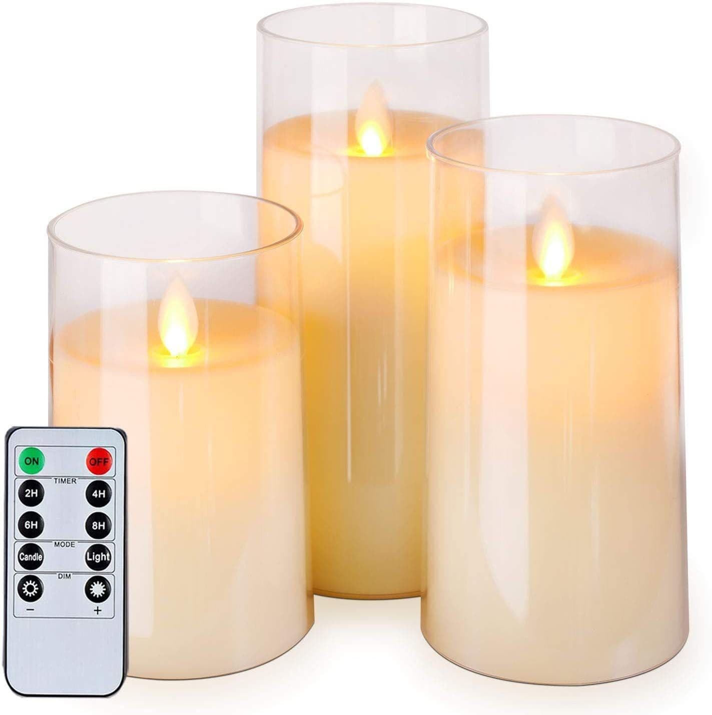 image-OMEYA LED Electronic Candle - Gold Plastic Cylinder Decoration