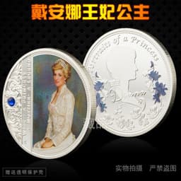 image-British Queen Diana Rose Butterfly Commemorative Coin Collection Diamond Love Gilded Coins