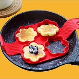 image-Silicone Omelette Maker - Multi-Functional 7-Hole Heart Shape Pancake Maker
